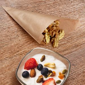 Papírový kornout kraft 23 x 23 cm `250g` vázán [1000 ks]