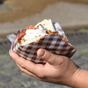 Papírový sáček Karo 19 x 14 cm na burger/kebap [500 ks]