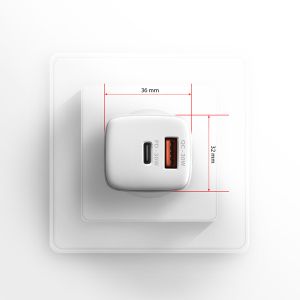 AXAGON ACU-PQ30W Síl nabíjačka do siete 30W, 2x port (USB-A + USB-C), PD3.0/PPS/QC4+/SFC/AFC/Apple ACU-PQ30W