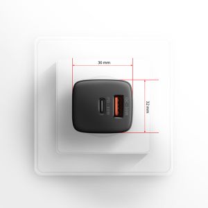 AXAGON ACU-PQ30 Síl nabíjačka do siete 30W, 2x port (USB-A + USB-C), PD3.0/PPS/QC4+/SFC/AFC/Apple ACU-PQ30