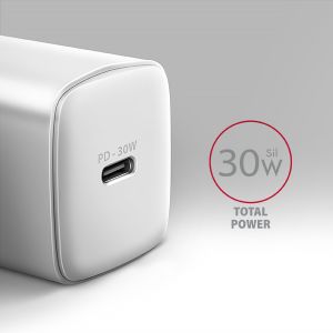 AXAGON ACU-PD30W, Sil nabíjačka do siete 30W, 1x port USB-C, PD3.0/PPS/QC4+/SFC/AFC/Apple, biela ACU-PD30W