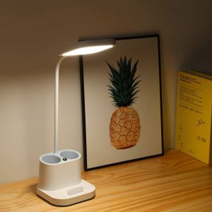 Platinet stolná LED lampa 5W, integrovaná batéria 2400mAh, USB port, biela PLADLL008BL