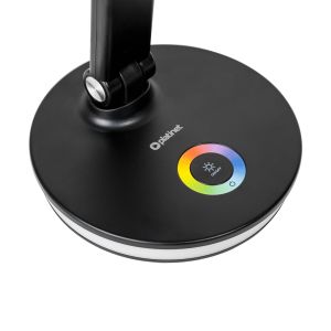Platinet stolná LED lampa 12W stmievateľná, dotykové ovládanie, USB port, čierna PLADLL400RGBN