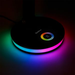 Platinet stolná LED lampa 12W stmievateľná, dotykové ovládanie, USB port, čierna PLADLL400RGBN