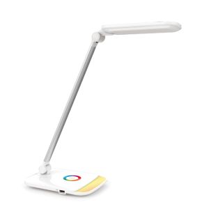 Platinet stolná LED lampa 18W stmievateľná, dotykové ovládanie, USB port, biela PLADLL60BL