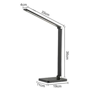 Platinet stolná LED lampa 10W stmievateľná, dotykové ovládanie, bezdrôtové nabíjanie, USB port, strieborný PLADLL888AG