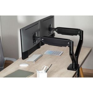 Držiak monitora Brateck LDT60-C024 dve ramená vedľa seba mechanická pružina Heavy Duty BRLDT60C024