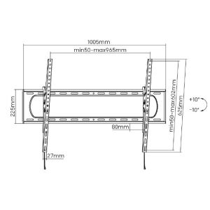 Držiak Brateck LP73-69T pre TV 60"-120" 120kg polohovateľný nástenný Heavy Duty BRLP7369T