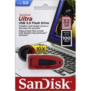 SanDisk Ultra/32GB/100MBps/USB 3.0/USB-A/Červená SDCZ48-032G-U46R