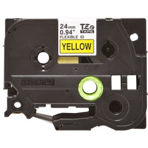 TZe-FX651, čierna tlač na žltej, šírka 24 mm TZEFX651