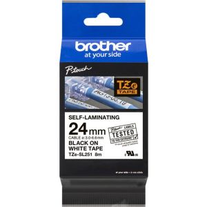 Brother TZE-SL251, biela / čierna 24mm, samolaminovací TZESL251