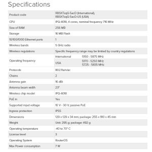 MikroTik RBSXTsqG-5acD, SXTsq 5 ac RBSXTsqG-5acD