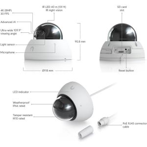 Ubiquiti UVC-AI-Dome-W - UniFi Protect Camera AI Dome white UVC-AI-Dome-W