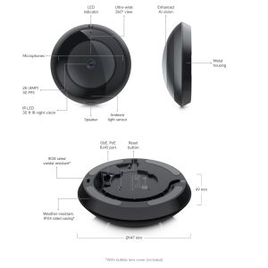Ubiquiti UVC-AI-360, UniFi Protect AI 360, čierna UVC-AI-360
