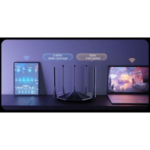 Tenda TX2 Pro AX1500 WiFi6 Router, 1x GWAN, 3x GLAN, IPv6, 5x 6dBi anténa, WPA3, CZ App 75011948