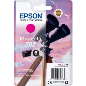 Cartridge Epson 502, C13T02V34010, purpurová (magenta), originál