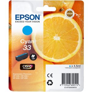 Cartridge Epson T3342 (33), azurová (cyan), originál