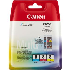 Cartridge Canon CLI-8, CMY, trojbalení, multipack, originál
