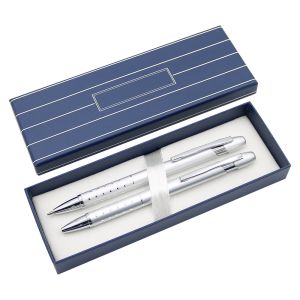 Sada HELIX B+P - stříbrná, Kuličkové pero + Mechanická tužka