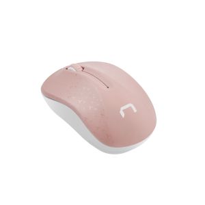 Natec optická myš TOUCAN/1600 DPI/Cestovní/Optická/Bezdrátová USB/Bílá-růžová NMY-1652
