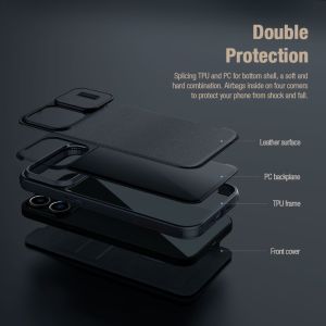 Nillkin Qin Book PRO Plain Leather Puzdro pre Apple iPhone 15 Pro Max Classic Black 6902048265356