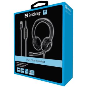 Sandberg PC slúchadlá USB Chat Headset s mikrofónom, čierna 126-16