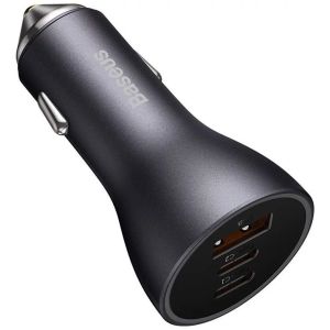 Baseus CGJP010013 Nabíjačka do Autá Triple Quick Charger USB/USB-C/USB-C 65W Dark Grey 6932172610289