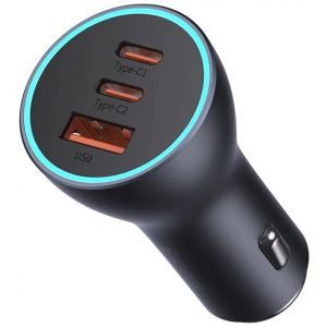 Baseus CGJP010013 Nabíjačka do Autá Triple Quick Charger USB/USB-C/USB-C 65W Dark Grey 6932172610289