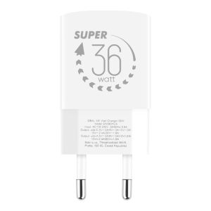 OBAL:ME GaN Cestovná Nabíjačka USB-A + USB-C 36W White 8596311273483