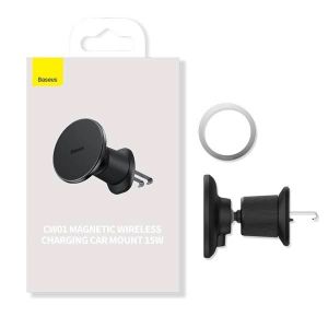 Baseus Magnetický držiak do ventilačnej mriežky s nabíjačkou USB-C 15W+25W čierny 6932172629441