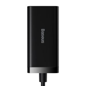 Baseus Rýchlonabíjačka do siete GaN3, 2x USB-A, 2x USB-C 100W čierna 6953156209053