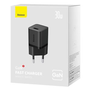 Baseus Rýchlonabíjačka do siete GaN5 Mini 30W EU čierna 6932172624439