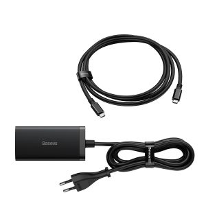 Baseus Nabíjačka do siete GaN5 Pro 2x USB-C/USB-A/HDMI 67W kábel 1.5m/USB-C kábel 1m čierna 6932172613006