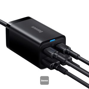 Baseus rýchlonabíjačka do siete GaN3 Pro, 2x USB-C, 2x USB 65W čierna 6932172600334