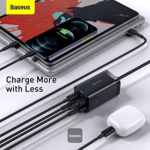 Baseus rýchlonabíjačka do siete GaN3 Pro, 2x USB-C, 2x USB 65W čierna 6932172600334