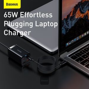 Baseus rýchlonabíjačka do siete GaN3 Pro, 2x USB-C, 2x USB 65W čierna 6932172600334