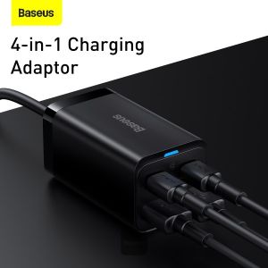 Baseus rýchlonabíjačka do siete GaN3 Pro, 2x USB-C, 2x USB 65W čierna 6932172600334