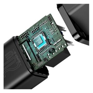 Baseus rýchlonabíjačka do siete Super Si USB-C PD QC 20W čierna s káblom USB-C/Lightning 1m 6953156230057