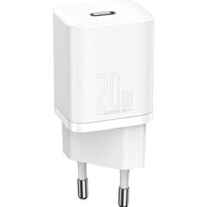 Baseus rýchlonabíjačka do siete Super Si USB-C PD QC 20W s Lightning káblom 1m biela 6953156230064