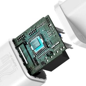 Baseus rýchlonabíjačka do siete Super Si USB-C PD QC 20W s Lightning káblom 1m biela 6953156230064