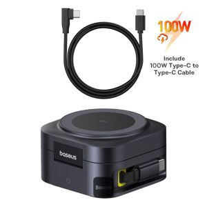 Baseus Magnetický bezdrôtový nabíjací stojan PicoGo Series 2v1 Qi2 67W čierny 6932172665944