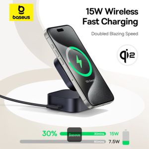 Baseus Magnetický bezdrôtový nabíjací stojan PicoGo Series 2v1 Qi2 67W čierny 6932172665944