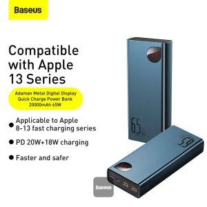 Baseus Powerbanka Adaman Metal 20000mAh 65W modrá 6953156207332