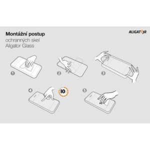 Aligator ochranné sklo PRINT pre Iphone 12 mini čierna GLP0113