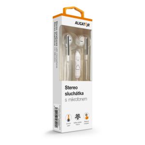 ALIGATOR AE008/Stereo/Jack/Drôt/Biela AE008WT