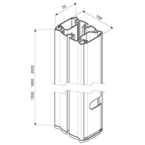 PUC 2718 B Stojina Connect-it Floor 180cm čierna PUC 2718 B