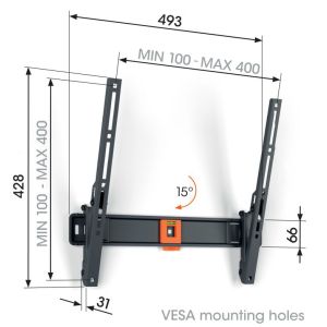 Vogel's TVM 1413, TV držiak s náklonom pre obrazovky 32-65", 25 kg TVM 1413