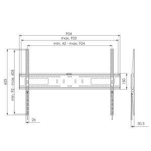 S052.2020 fixný držiak na XXL displeje s VESA 800x600 S052.2020