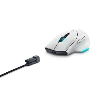 Dell Alienware 620M/Herná/Optická/Pre pravákov/26 000 DPI/Drôtová+bezdrôtová/Biela 545-BBFC