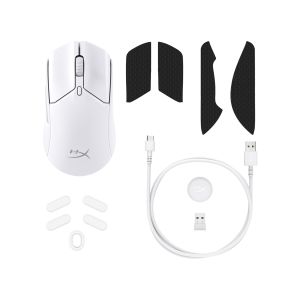 HP HyperX Pulsefire Haste 2/Herná/Optická/Pre pravákov/26 000 DPI/USB+BT/Biela 6N0A9AA